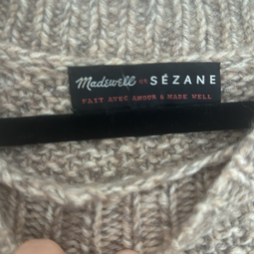 Wool Sezane x Madewell Sweater Jumper small Oatmeal Color - Picture 2 of 6